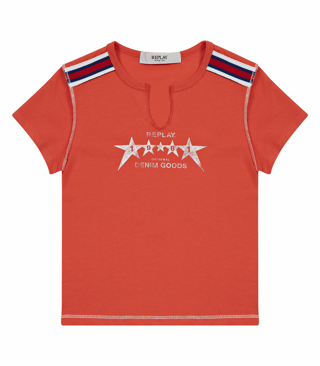 Tシャツ 星柄 ラインデザイン 詳細画像 ライトレッド 1